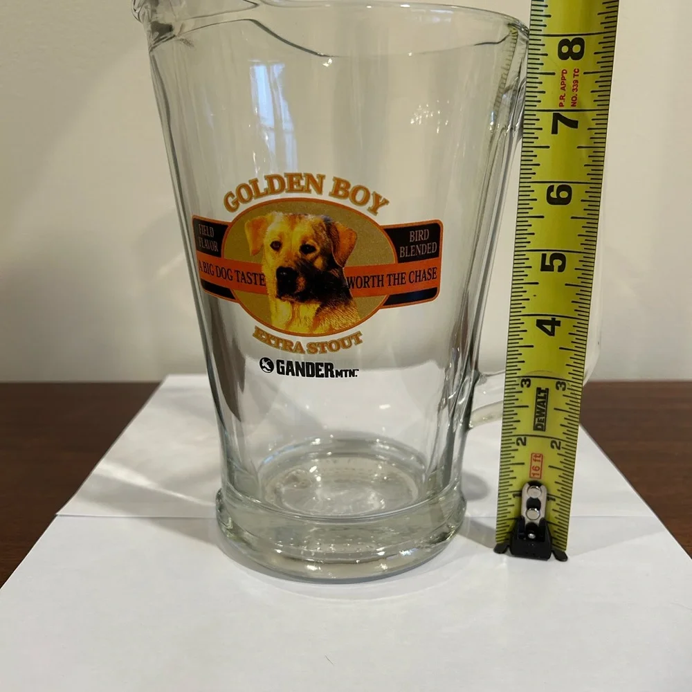 Labrador Bird Dog Golden Boy Glass Beer Pitcher - Clear